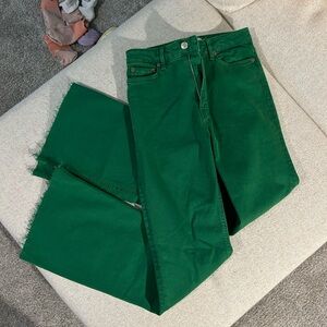 Zara green flare jeans size 2